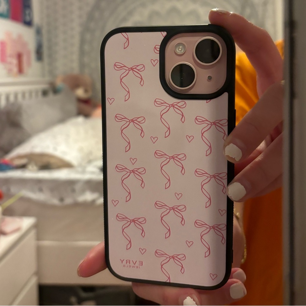 PINK Bows iphone 15 case.